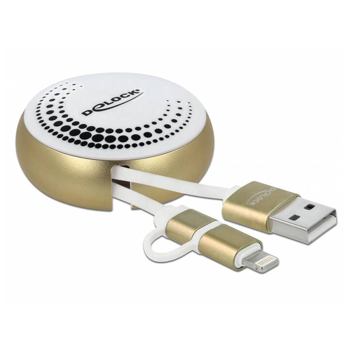DELOCK USB-Kabel (USB 2.0 Typ-A, Micro USB, Lightning, 92 cm)