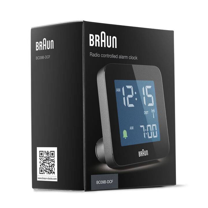 BRAUN Réveil radio-piloté BC09 (Noir)