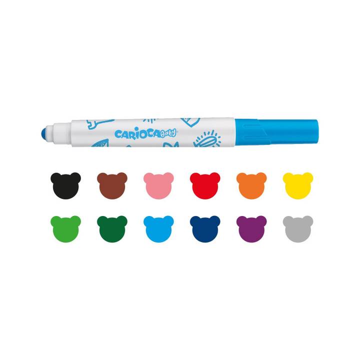 CARIOCA Baby Crayon feutre (Multicolore, 12 pièce)