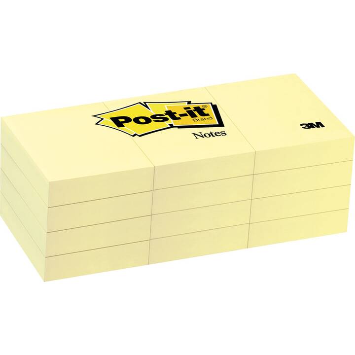 POST-IT Notes autocollantes 653Y (12 x 100 feuille, Jaune)