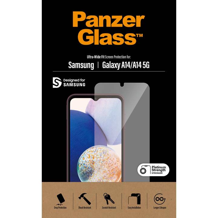 PANZERGLASS Verre de protection d'écran (Galaxy A14 5G, 1 pièce)