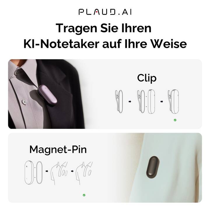 PLAUD NotePin (64 GB, Silber) - Interdiscount