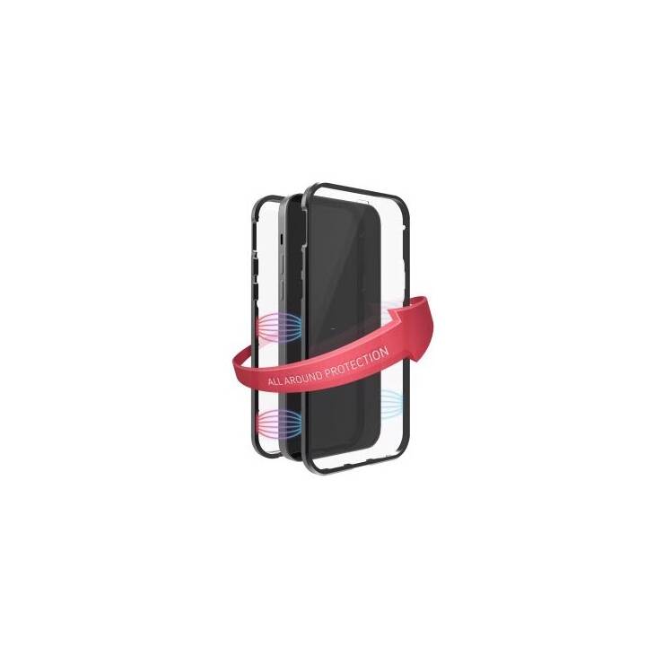BLACK ROCK Coque rigide 360° Glass (iPhone 13 Pro Max, Noir, Transparent)