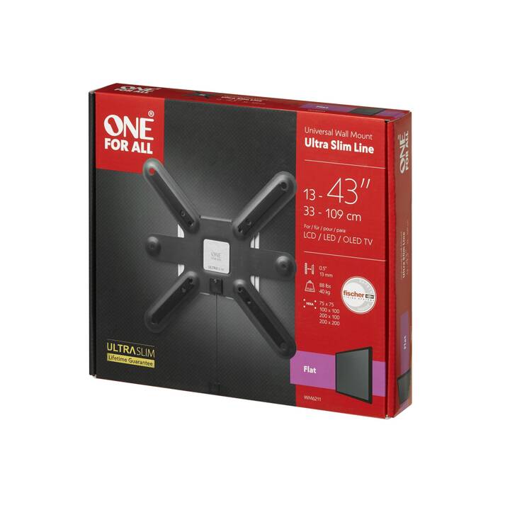 ONE FOR ALL Support mural pour TV WM6211 (13" – 42")
