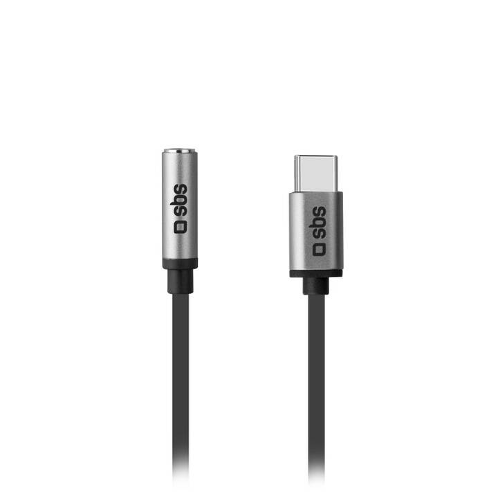 SBS Kabel (USB C, 2 x 3.5 mm Klinke, 15 cm)