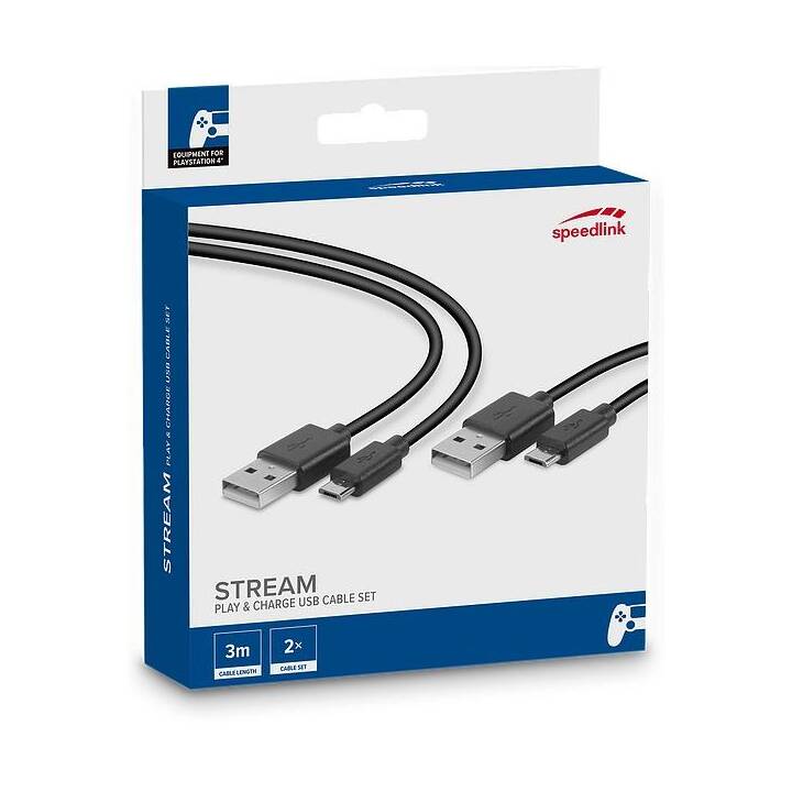 SPEEDLINK SL450104B USB-Kabel (USB Typ-A, MicroUSB Typ-A, 3 m)