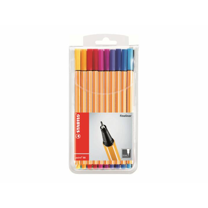 STABILO Pennarello (Marrone, Multicolore, Pink, Giallo, Grigio, Blu, Viola, Arancione, Verde, Turchese, Nero, Rosso, 20 pezzo)