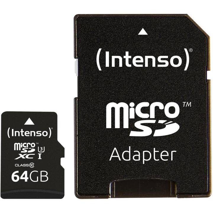 INTENSO MicroSDXC Pro (Class 10, 64 Go, 90 Mo/s)