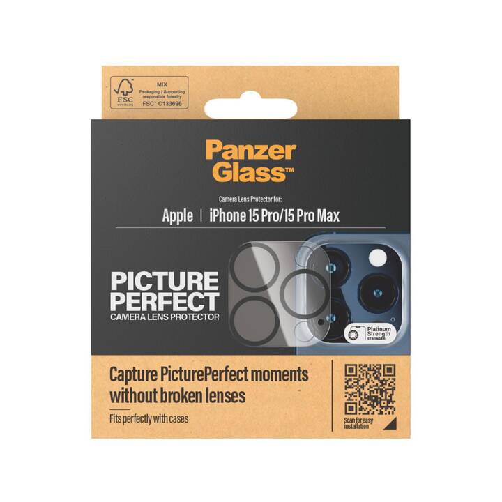 PANZERGLASS Vetro di protezione della telecamera Picture Perfect (iPhone 15 Pro, iPhone 15 Pro Max, 1 pezzo)