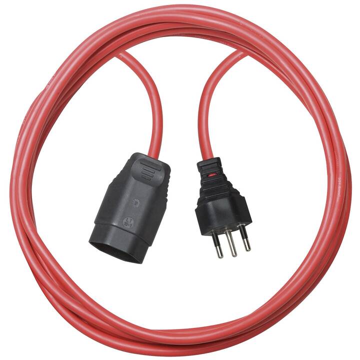 BRENNENSTUHL Rallonge électrique 1160172 (T13 / T12, 5000 mm, Noir, Rouge)