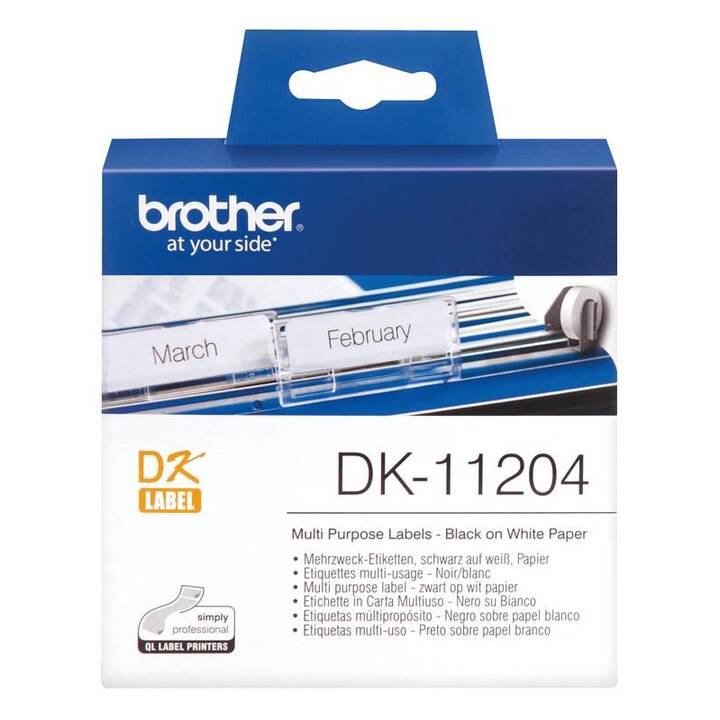 BROTHER DK-11204 Etikettenrolle (1 Stück, 17 mm x 21.6 m)