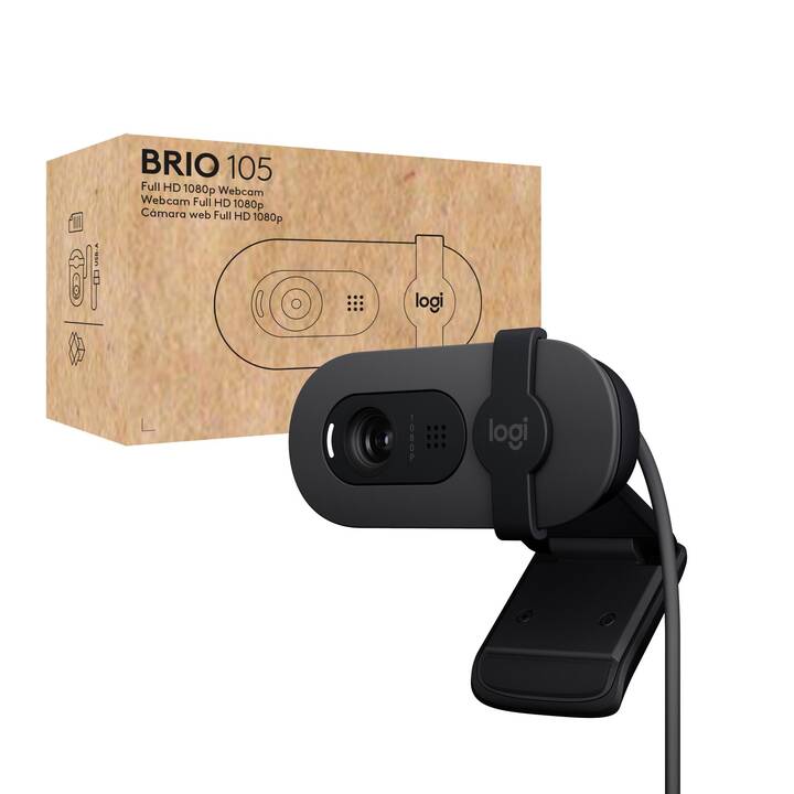 LOGITECH BRIO 105 Webcam (1920 x 1080, 1280 x 720, Noir)