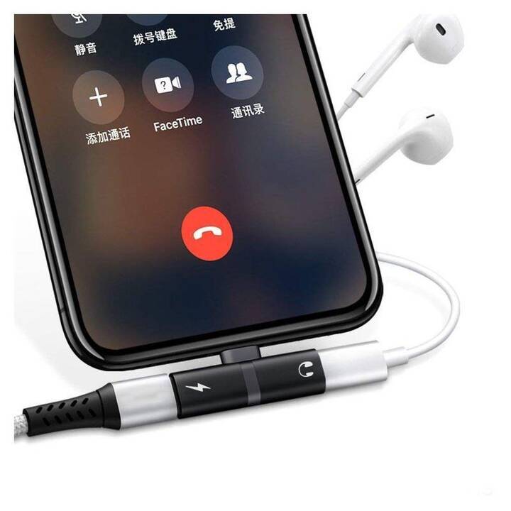 PROMATE 2-in-1 Audio & Charging Adattatore (Spina Lightning)