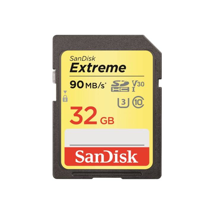 SANDISK SDHC Extreme (Class 10, UHS-I Class 3, Video Class 30, 32 Go, 90 Mo/s)
