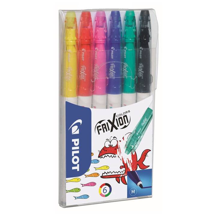 PILOT PEN Crayon feutre (Pink, Jaune, Bleu, Vert, Noir, Rouge, 6 pièce)