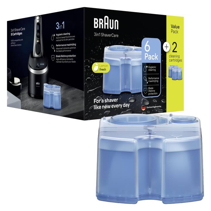 BRAUN Reinigungskartusche 3-in-1 ShaverCare (8 Stück)
