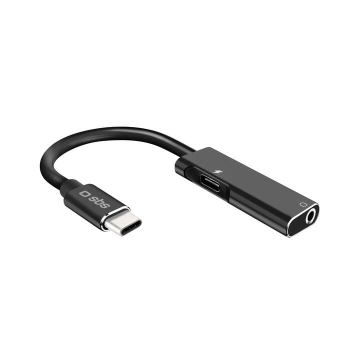 SBS Audio & Charge Kabel (3.5 mm Klinke, USB Typ-C, 9 m)