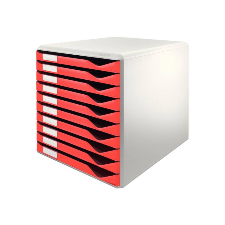 LEITZ Boite à tiroirs de bureau (28.5 cm  x 35.5 cm  x 29.0 cm, Rouge)