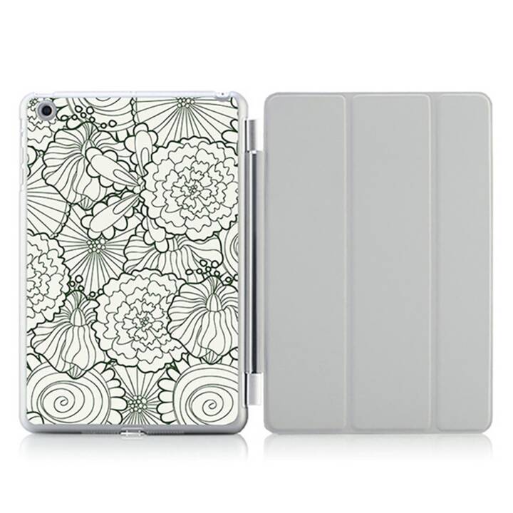 EG iPad Cover pour Apple iPad 9.7 "Air 1 - noir fleurs blanches