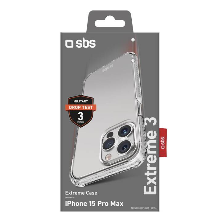 SBS Backcover (iPhone 15 Pro Max, trasparente)