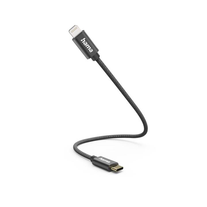 HAMA Câble (USB 2.0, Lightning, USB de type C, 0.2 m)