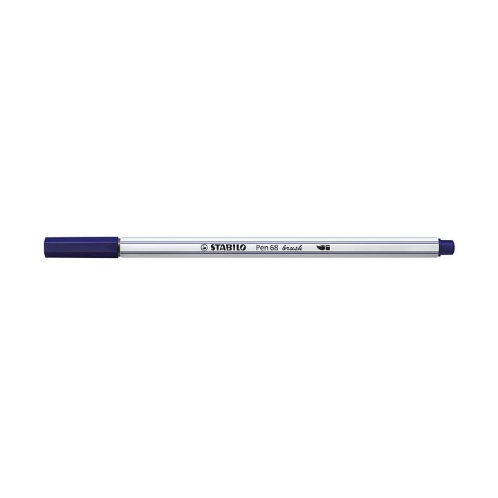 STABILO Pen 68 brush Filzstift (Blau, 1 Stück)