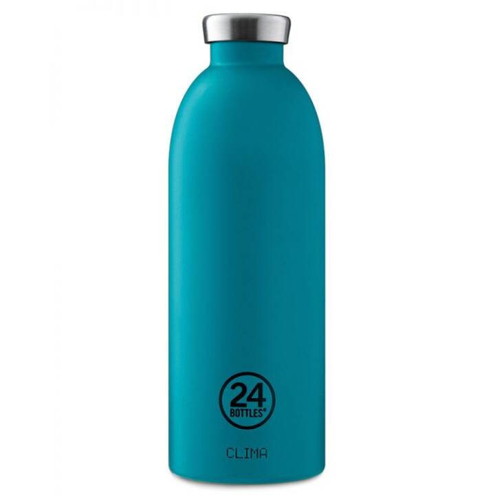 24BOTTLES Thermo Trinkflasche Clima Atlantic Bay (0.85 l, Schwarz, Blau, Türkis, Petrol)