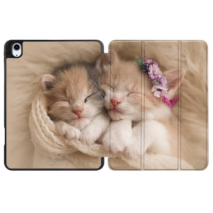 EG Hülle für iPad Air 10.9" (2022) 5. Generation - Braun - Katzen