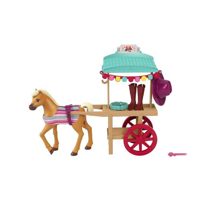 MATTEL Spirit Untamed Miradero Festivalstand Reitausrüstung & Pony Cavallo per bambole (Multicolore)