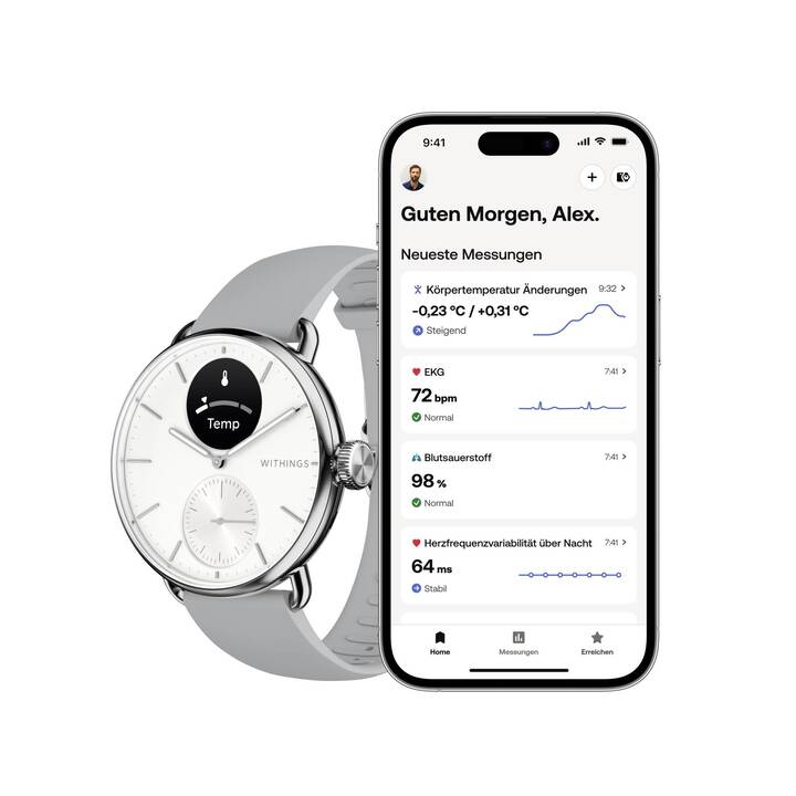 WITHINGS Scanwatch 2 (38mm, bianco)