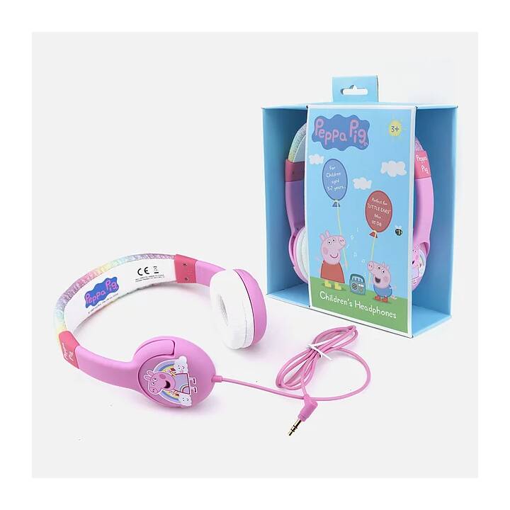 OTL TECHNOLOGIES Peppa Pig Glitter Rainbow Casque d'écoute pour enfants (On-Ear, Multicolore, Pink)