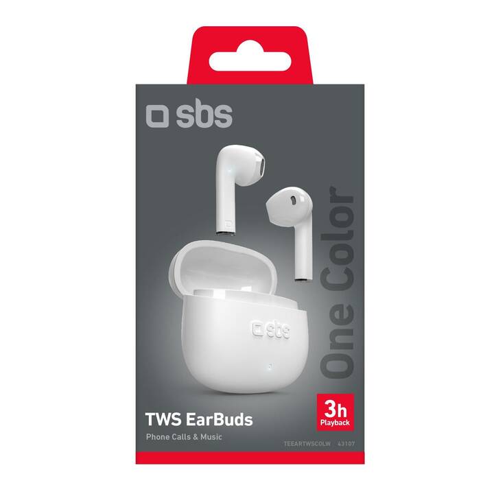 SBS True Wireless One Color (Bluetooth 5.1, Blanc)