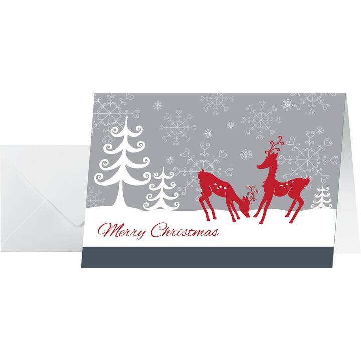 SIGEL Weihnachtskarte (Weihnachten / Advent, A6, Grau, Rot, Weiss)