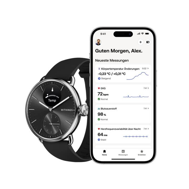 WITHINGS Scanwatch 2 (38mm, Schwarz)