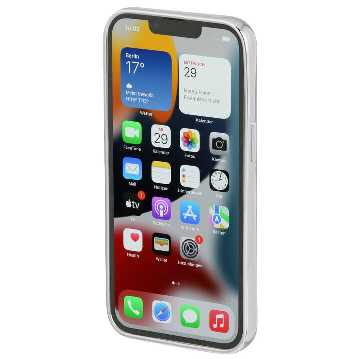 HAMA Backcover Clear&Chrome (iPhone 13 Pro, Silber, Transparent)