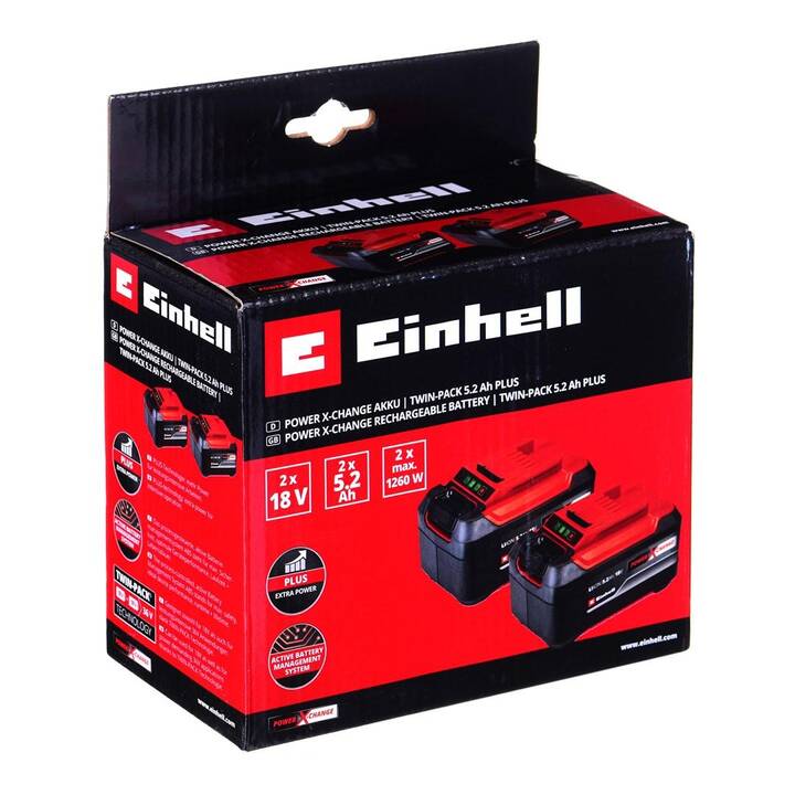 EINHELL Batteria per utensile elettrico PXC-Twinpack (18 V, 5200 mAh)