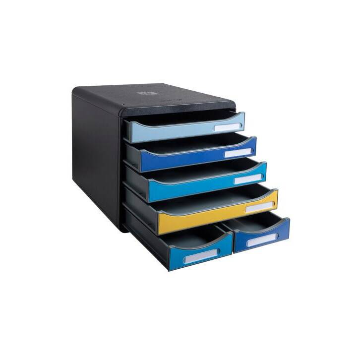 EXACOMPTA Büroschubladenbox BeeBlue (A4, A4+, 278 mm  x 271 mm  x 347 mm, Safran, Hellblau, Marineblau, Türkis, Schwarz)
