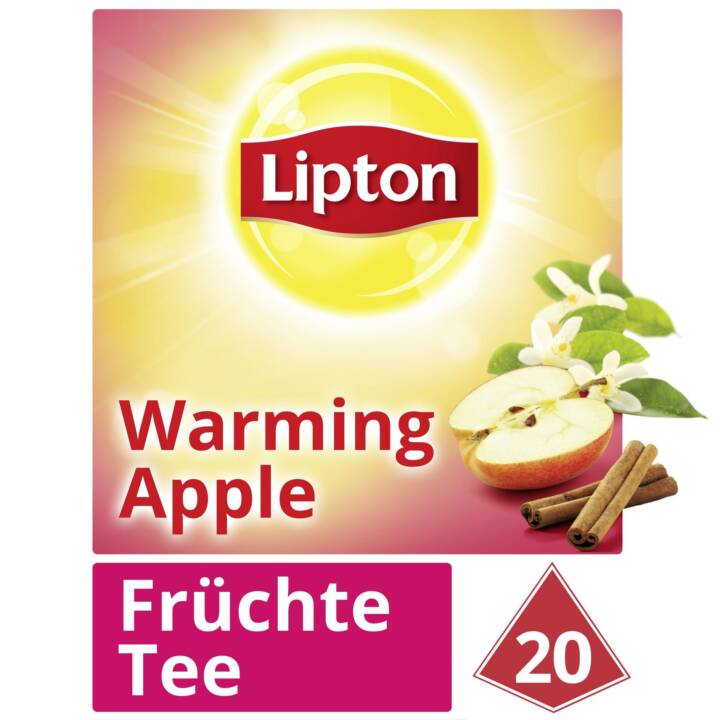 LIPTON Sachets de thé Thé aux herbes Warming Apple & Cinnamon (20 Pièce)