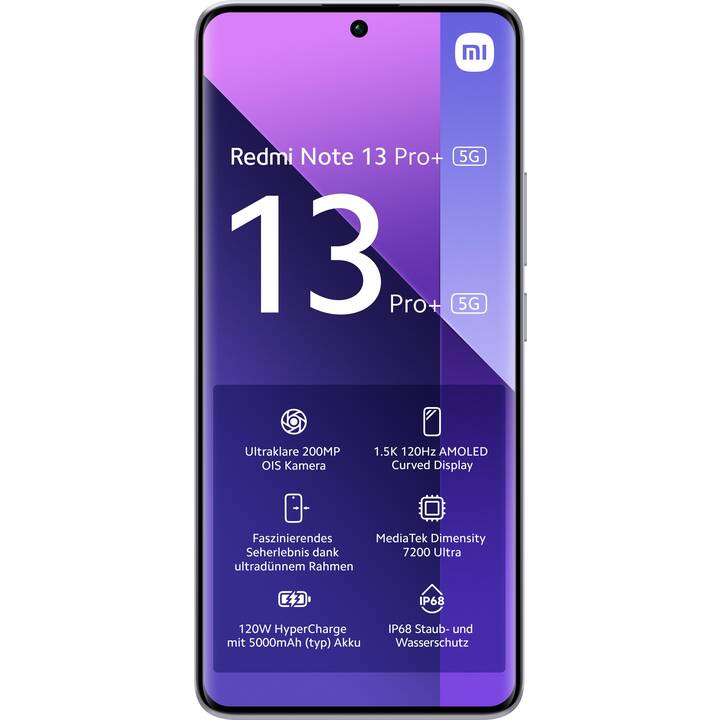 XIAOMI Redmi Note 13 Pro+ (512 GB, Aurora Purple, 6.67", 200 MP, 5G)