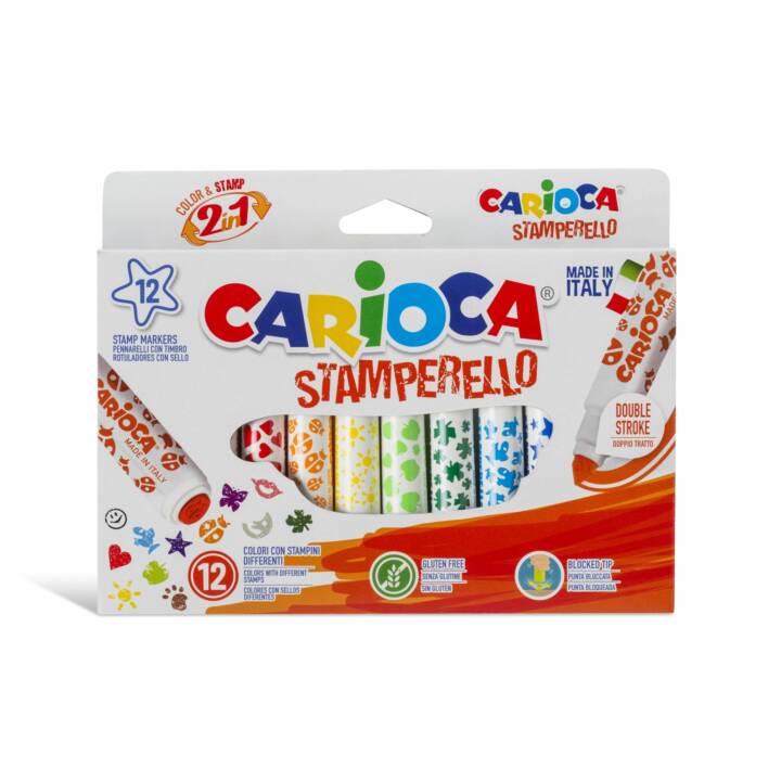 CARIOCA Stamperello Crayon feutre (Multicolore, 12 pièce)