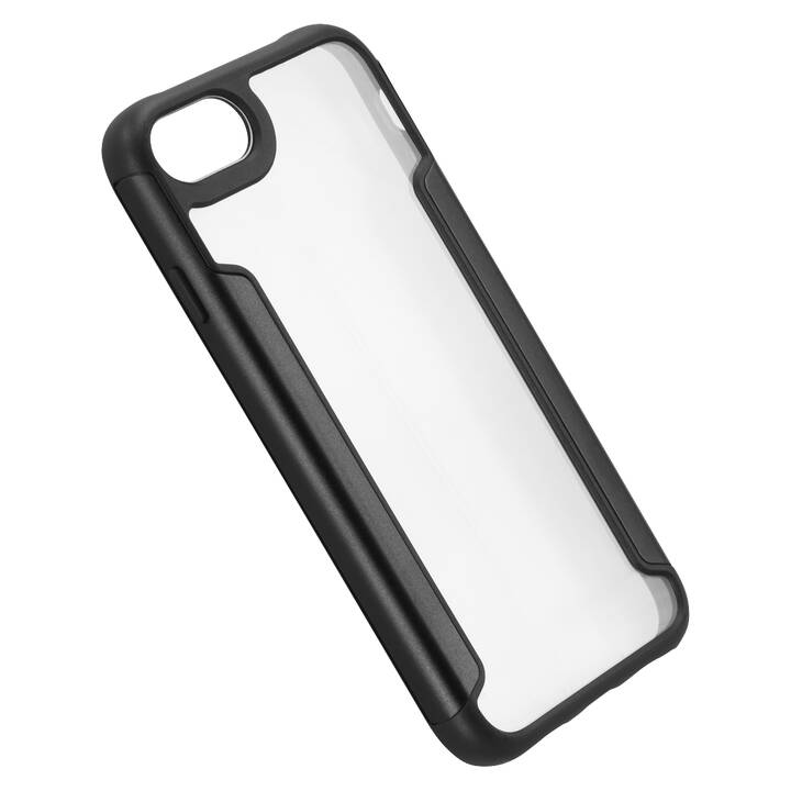 HAMA Backcover Metallic Frame (iPhone 7, iPhone 8, iPhone SE 2020, iPhone SE 2022, Schwarz, Transparent)