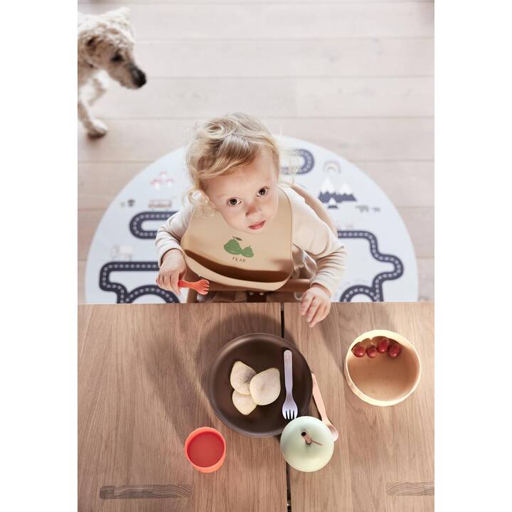 OYOY Set de vaisselle pour enfants Pullo (Jaune, Beige, Brun)