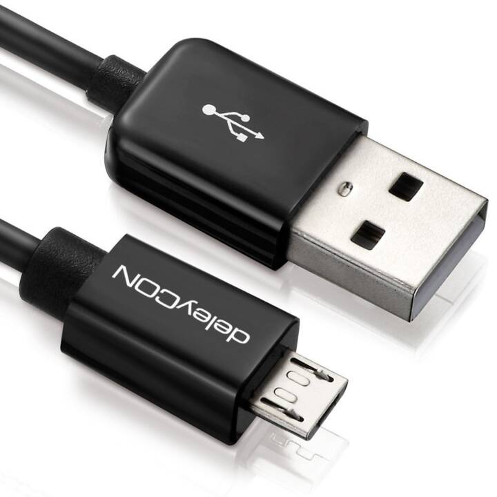 DELEYCON USB-Kabel (Micro USB 2.0 Typ-B, USB 2.0 Typ-A, 2 m)