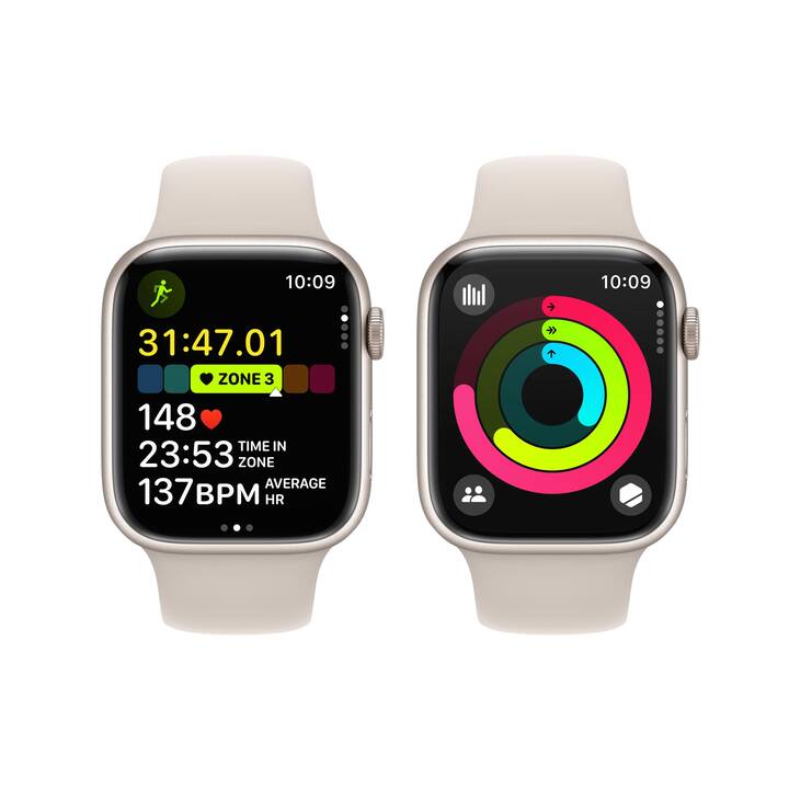 APPLE Watch Series 9 GPS (45 mm, Alluminio, M)