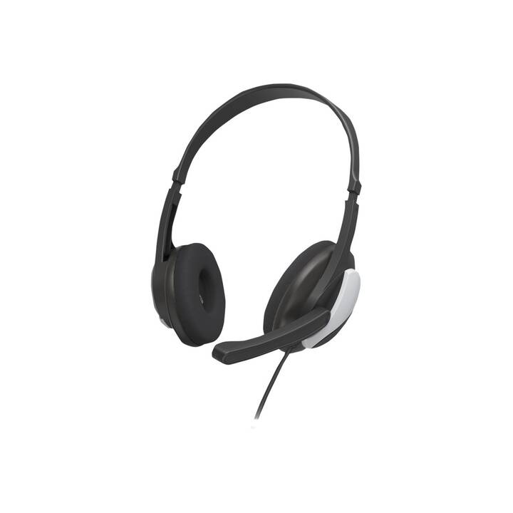 HAMA Office Headset HS-P100 V2 (On-Ear, Kabel, Schwarz, Silber)