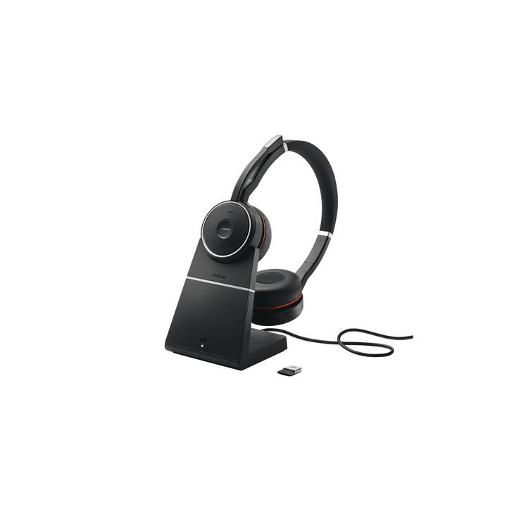 JABRA Office Headset Evolve 75 UC Stereo (On-Ear, Kabellos, Schwarz)