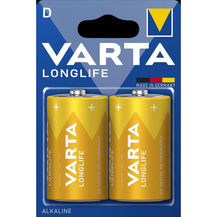 VARTA Longlife Batterie (D / Mono / LR20, 2 Stück)