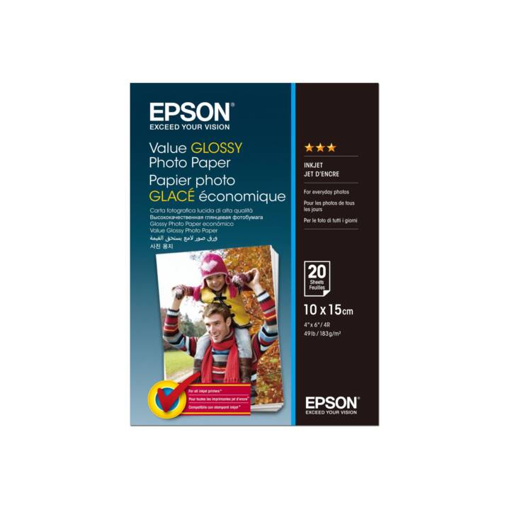 EPSON Glossy Papier photo (20 feuille, 100 x 150 mm, 183 g/m2)
