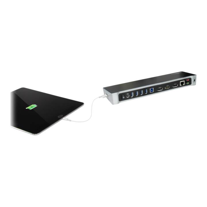 STARTECH.COM Stazione d'aggancio USB3DOCKH2DP (2 x DisplayPort, HDMI, USB 3.0 di tipo B, 5 x USB 3.0, RJ-45 (LAN))