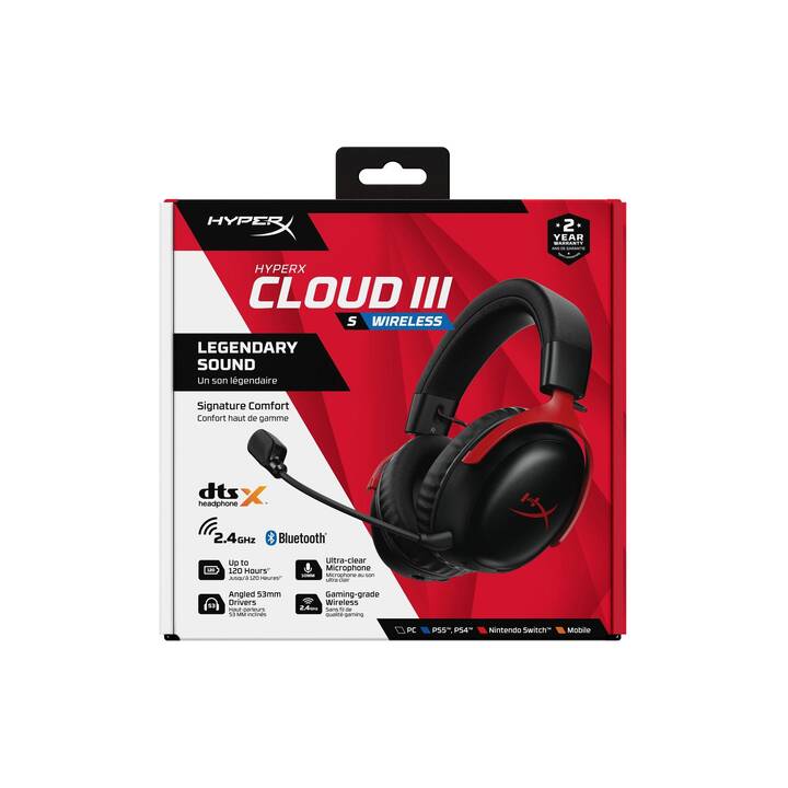 HYPERX Cloud III S (Kabellos, Schwarz, Rot) - Interdiscount